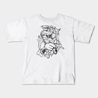 Dope masked off Slluks character is ready for war illustration Kids T-Shirt